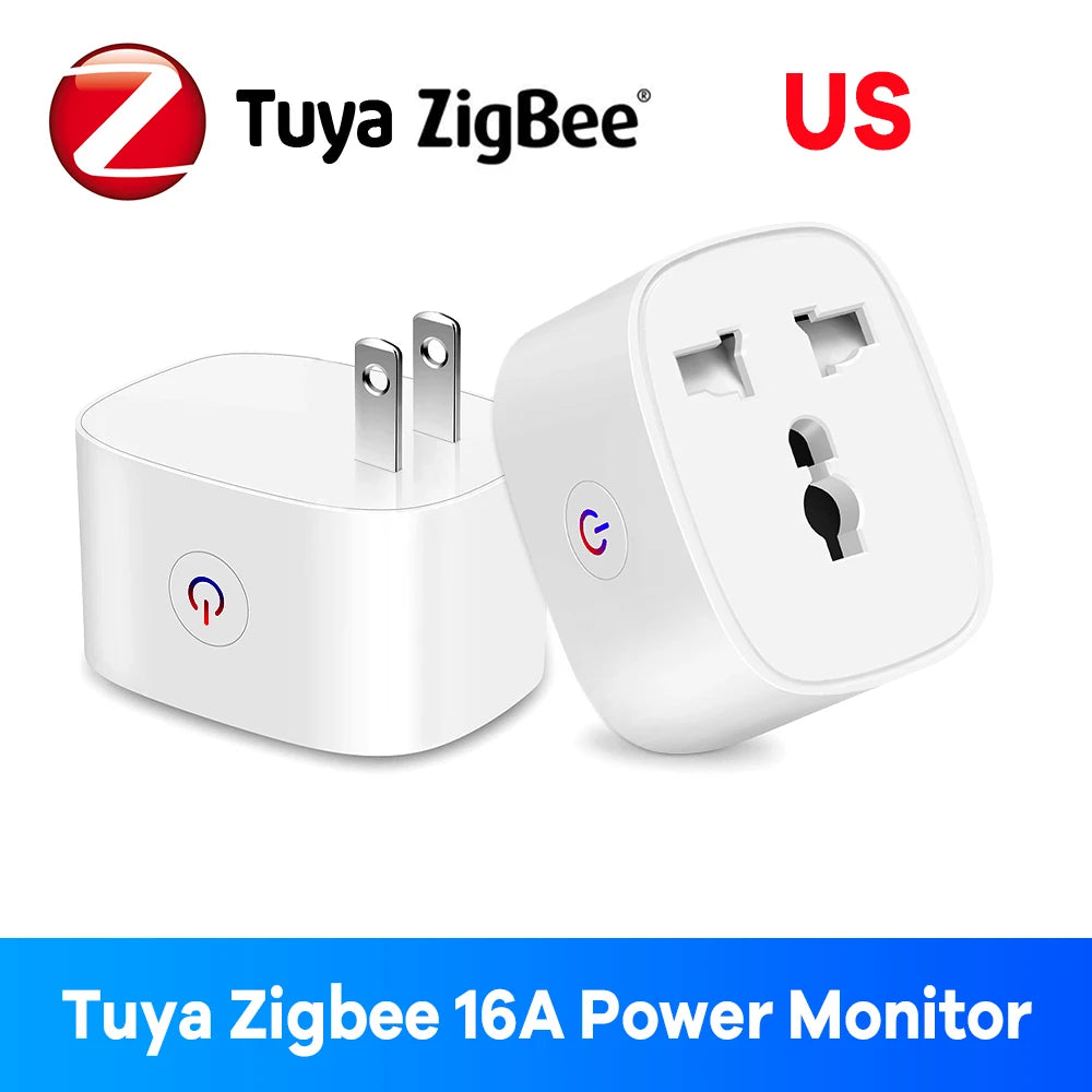 Zigbee Smart Plug 16A EU US UK Plug Energy Monitor Remote Control Timer Alexa Google Home for Electrical Sockets with Control