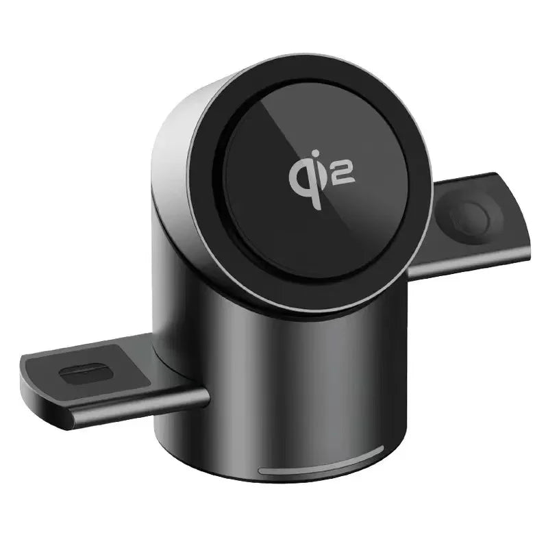 New Truly Qi2 3 In 1 Magnetic Touch Button Wireless Charger For Android iPhone iWatch Airpods Magsafe Fast Charging Dock Station