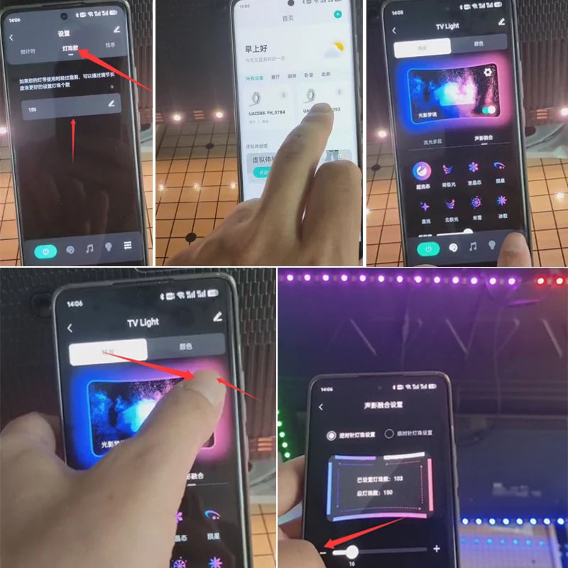 PC/TV SYNC Backlight RGBIC LED Strip Lights with Color Capture Sensor Bluetooth Music SYNC USB Light Strip for Game Atmosphere