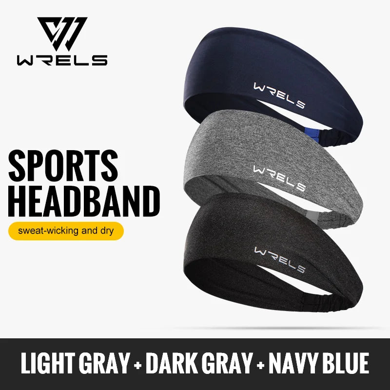WRELS Sports Headbands Moisture Wicking Sweatbands for Running Breathable Headbands Elastic Non Slip Hairband for Women and Men