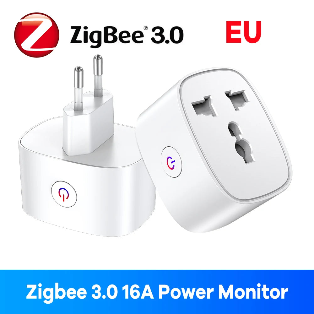 Zigbee Smart Plug 16A EU US UK Plug Energy Monitor Remote Control Timer Alexa Google Home for Electrical Sockets with Control
