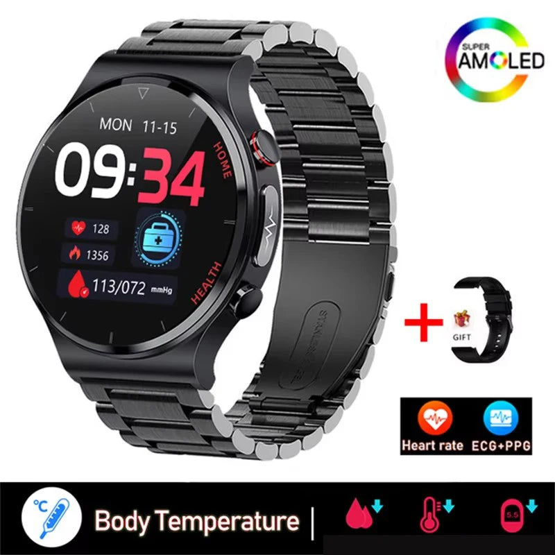 2025 New Laser Treatment Three High Smart Watch Men ECG PPG Heart Rate Health Tracker Smart Watches GUHUAVMI IOS Sleep Monitor