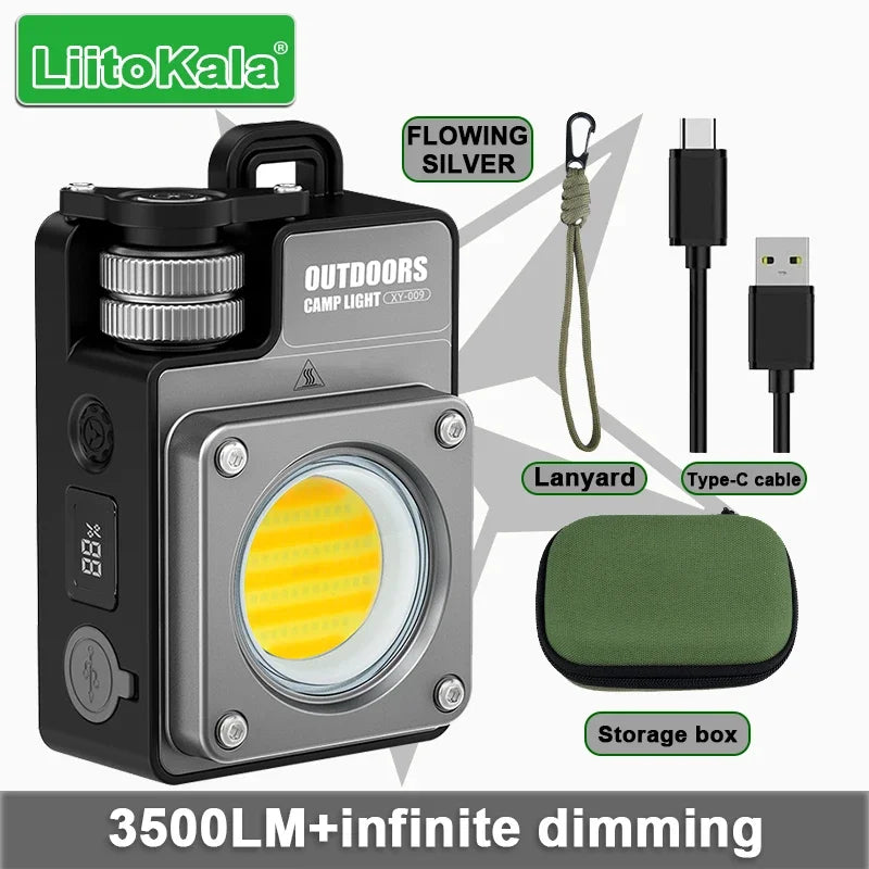 LiitoKala new keychain light 120-3500LM rechargeable flashlight multifunctional portable 3000mAh battery work light