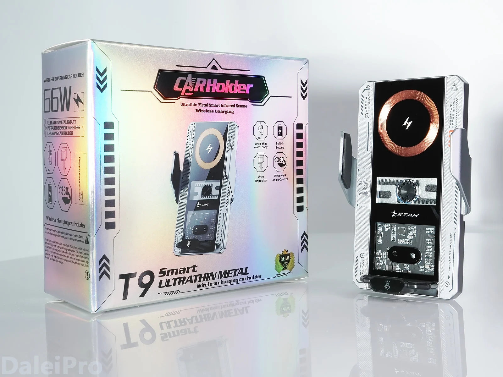 Car Smart Sensing Automatic Clamping Mounts For Samsung iPhone Xiaomi Phone Holder Wireless Charger Mounts 15W/66W Fast Charging