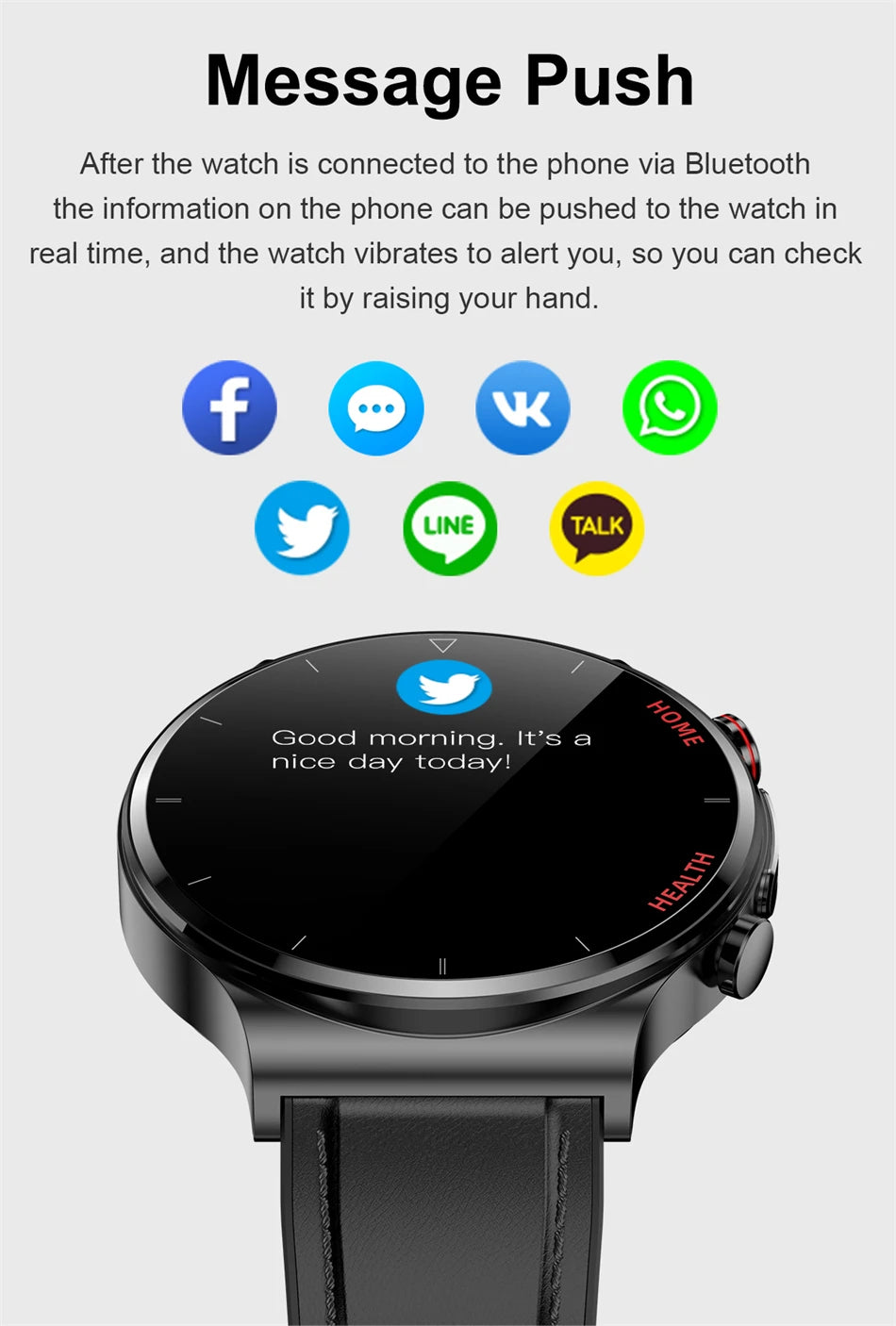 2025 New Laser Treatment Three High Smart Watch Men ECG PPG Heart Rate Health Tracker Smart Watches GUHUAVMI IOS Sleep Monitor