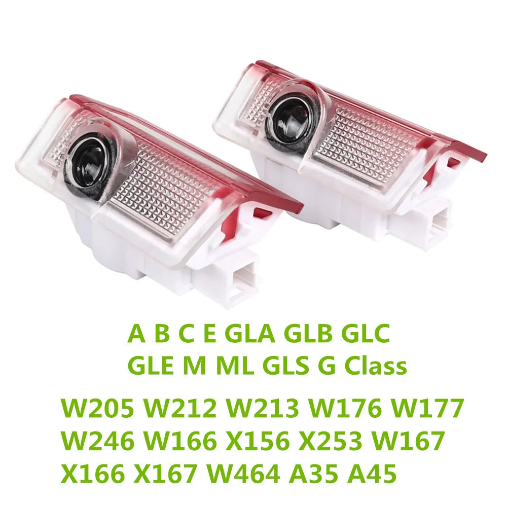 2X For Mercedes Benz W205 W176 W177 W246 W212 W213 W166 X253 LED Car Door Welcome Projector Ghost Shadow Light Auto Accessories