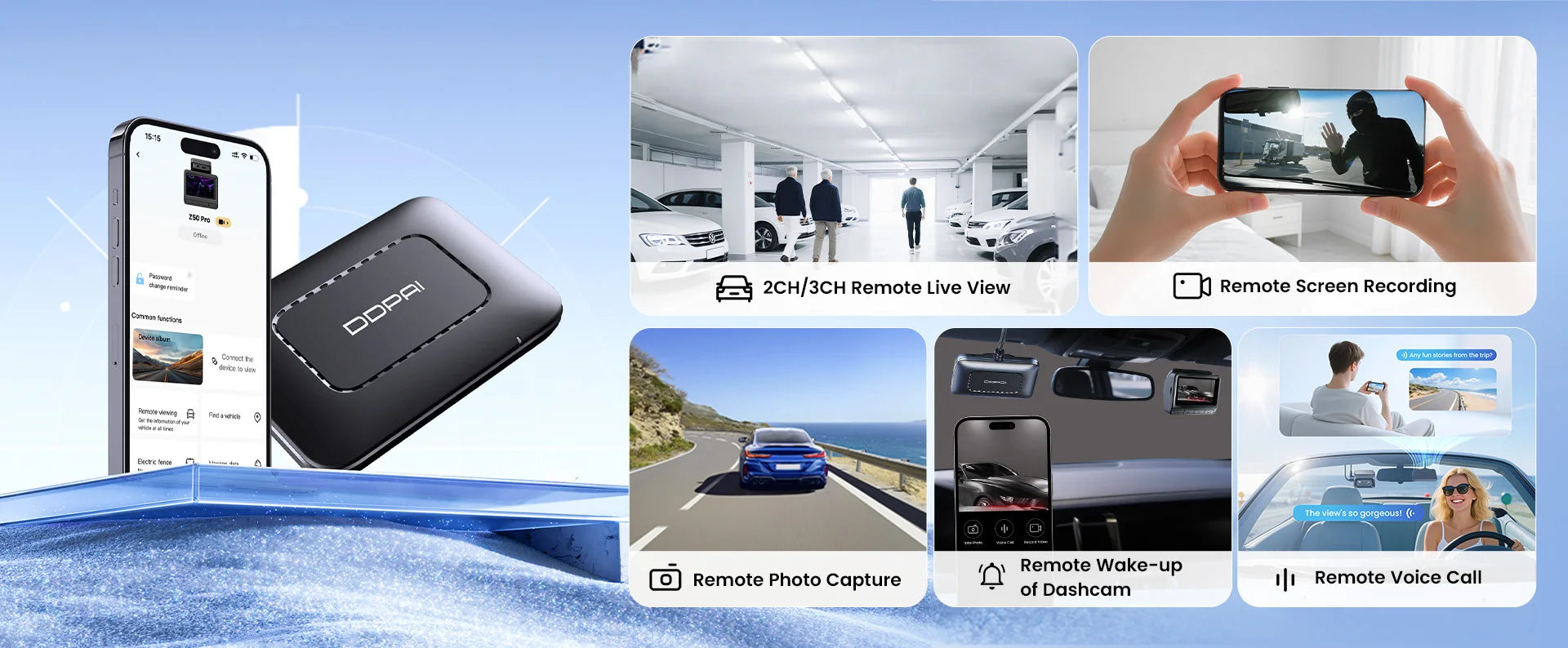 DDPAI 4K Dash Cam Z60 Pro Support Rear and Interior Car Camera SONY STARVIS2 Sensor 24h Parking 5GHz Wi-Fi ADAS GPS 4G Car DVR