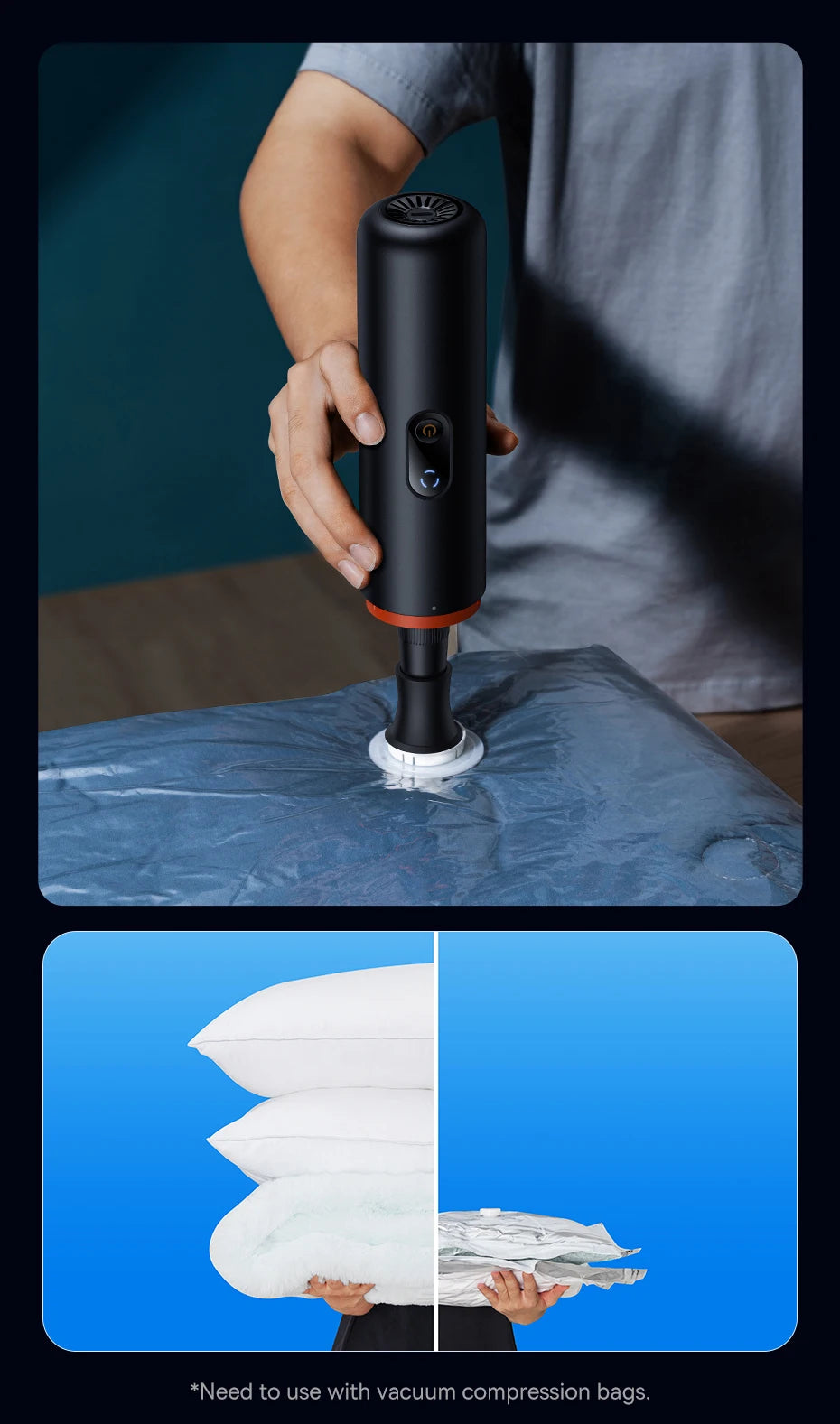 Baseus A5 16000Pa Wireless Car Vacuum Cleaner Powerful Portable Handheld Automotive Mini Vacuum Cleaner For Car Home PC Machine