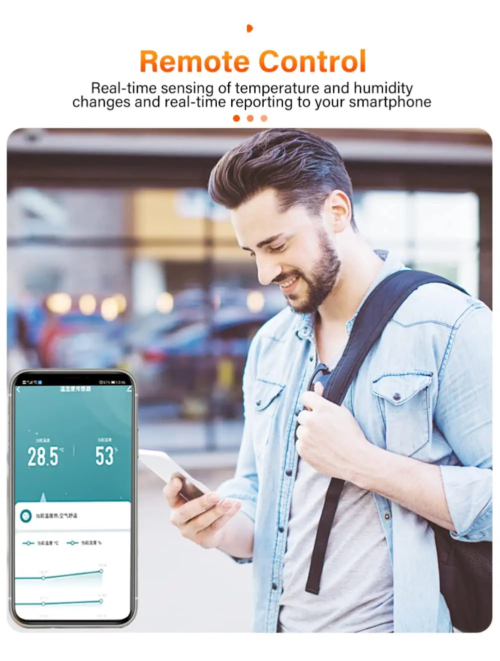 Tuya Smart WIFI Temperature Humidity Sensor  APP Remote Monitor For Smart Home Smart Life Works With Alexa Google Assistant