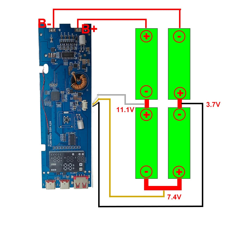 PD100W DIY Battery Charger Case Fast Charging for 4PCS 21700 Polymer 20000mA Battery Power Bank Box for Macbook Need Welding