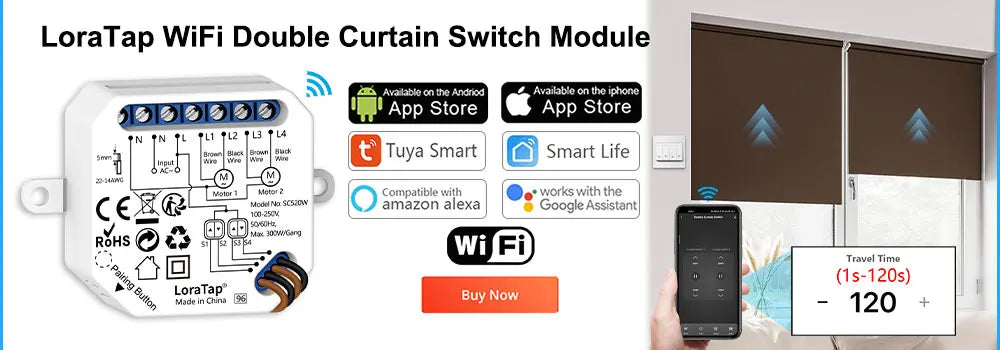 Tuya Smart Life EU WiFi Double Curtain Blind Switch for Roller Shutter Electric motor Google Home Alexa Echo Voice Control DIY