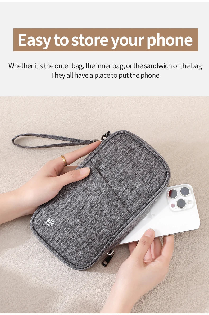 Passport Holder Bag Family Rfid Blocking Passport Wallet Travel Essentials Wallet Travel Document Organizer Credit Cards Case