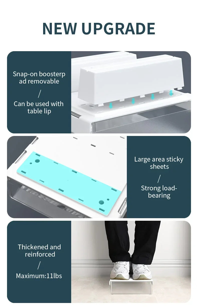 Hidden Under Desk Drawer Storage Office Organizer Desk Self Adhesive Drawers Plastic Undertable Accessories Storage Box Drawe