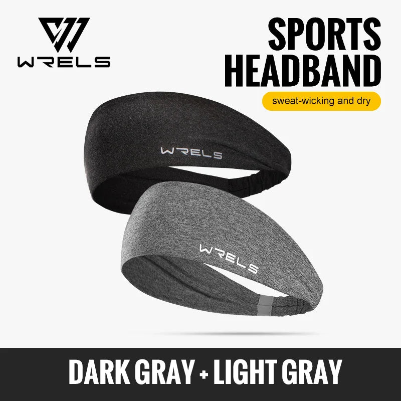 WRELS Sports Headbands Moisture Wicking Sweatbands for Running Breathable Headbands Elastic Non Slip Hairband for Women and Men