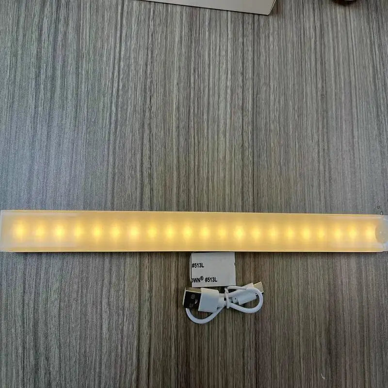 2PCS Wireless motion-sensor LED light bar, rechargeable magnetic night light corridor kitchen cabinet stairs hallway wardrobe