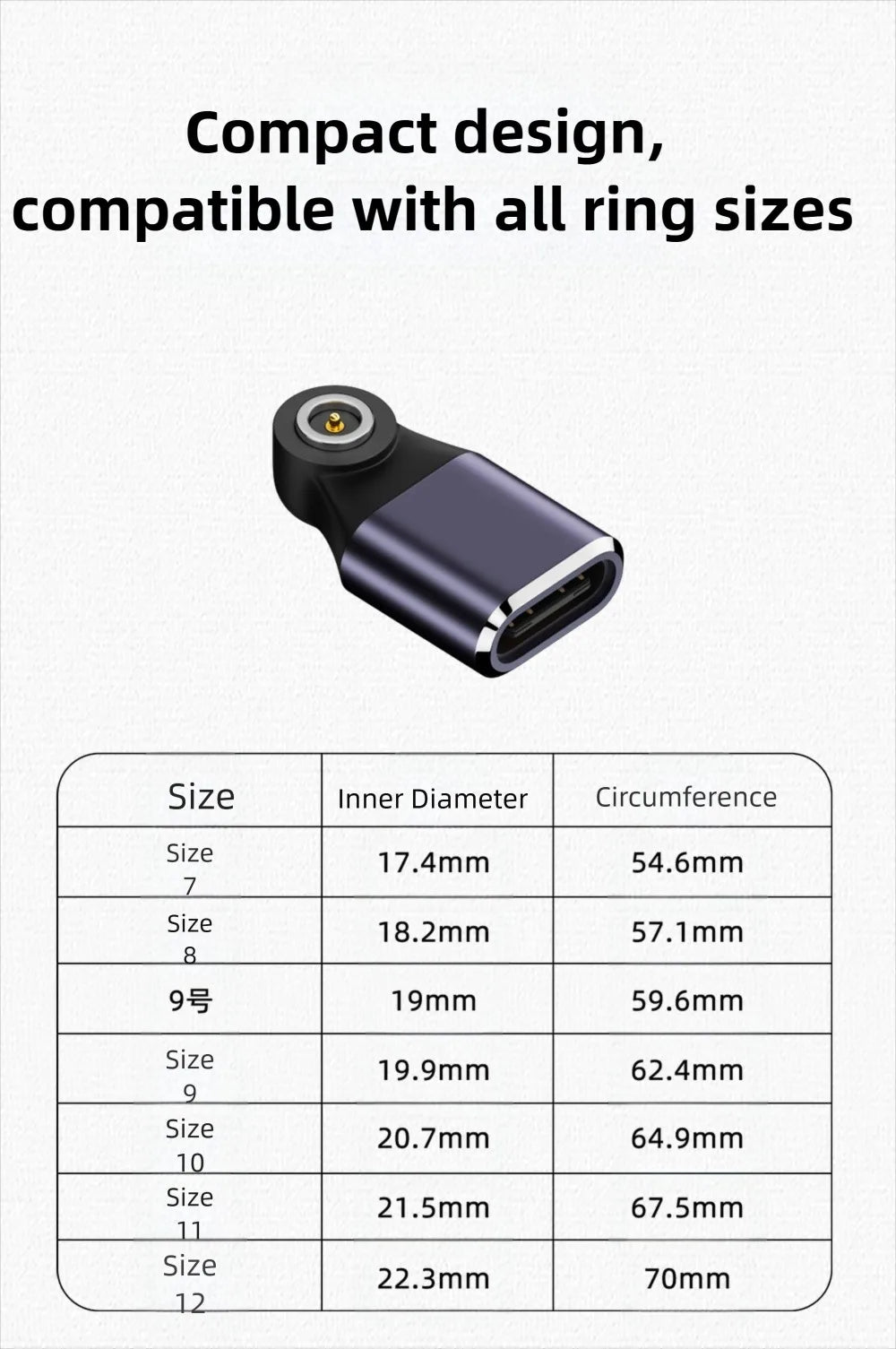 with Indicator Light Smart Ring Charging Converter Universal Short Circuit Protection Fitness Tracker Charger Connector