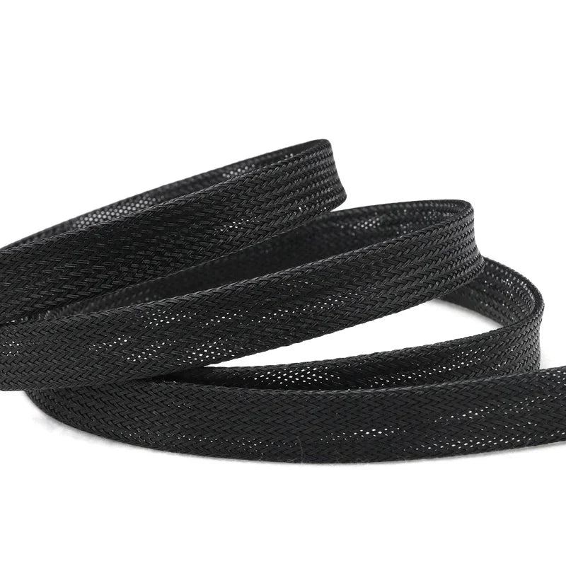 1~50m PET Braid Sleeves Black 2/4/6/8/10/12/14/16/20/25/30/35/40/50/60mm High Density Insulated Snake Skin Cable Wrap Sheath