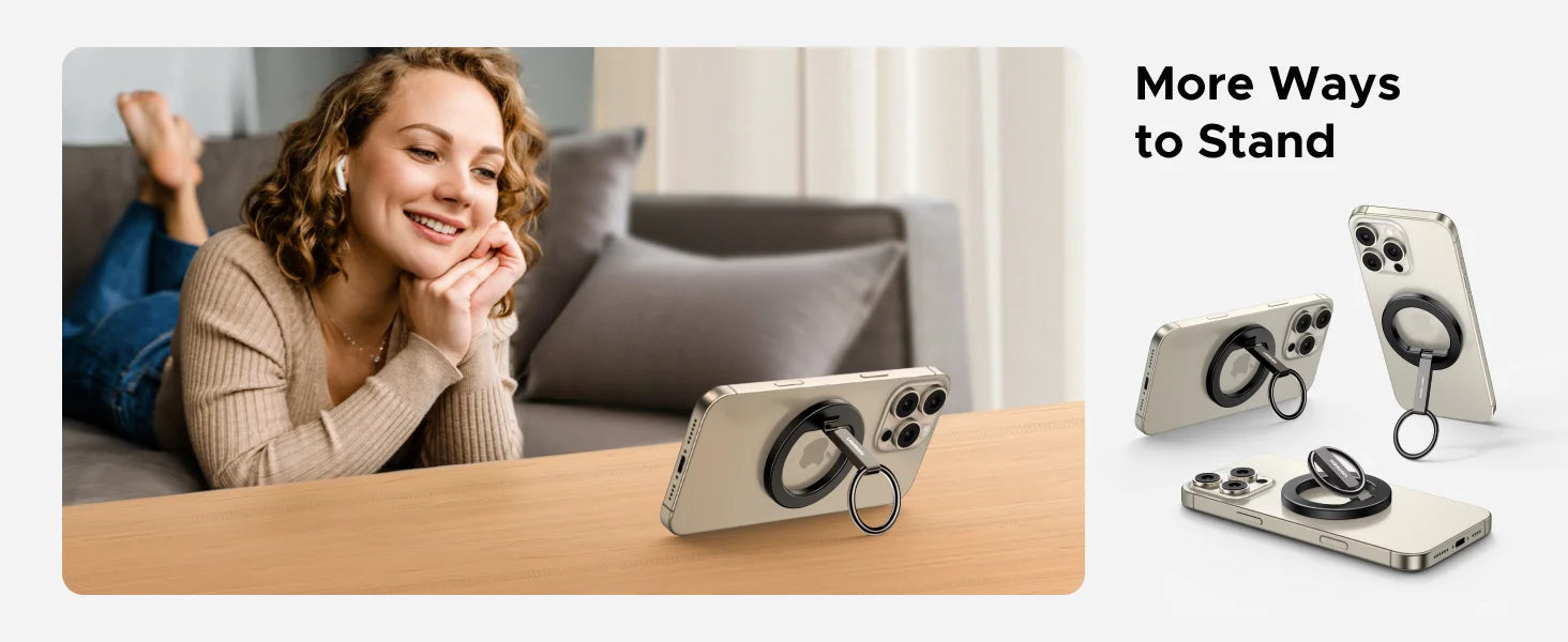 UGREEN Magnetic Phone Ring Holder Aluminum 360°Rotation Phone Stand For Strong Magsafe iPhone 15 14 13 Pro Xiaomi Samsung Huawei