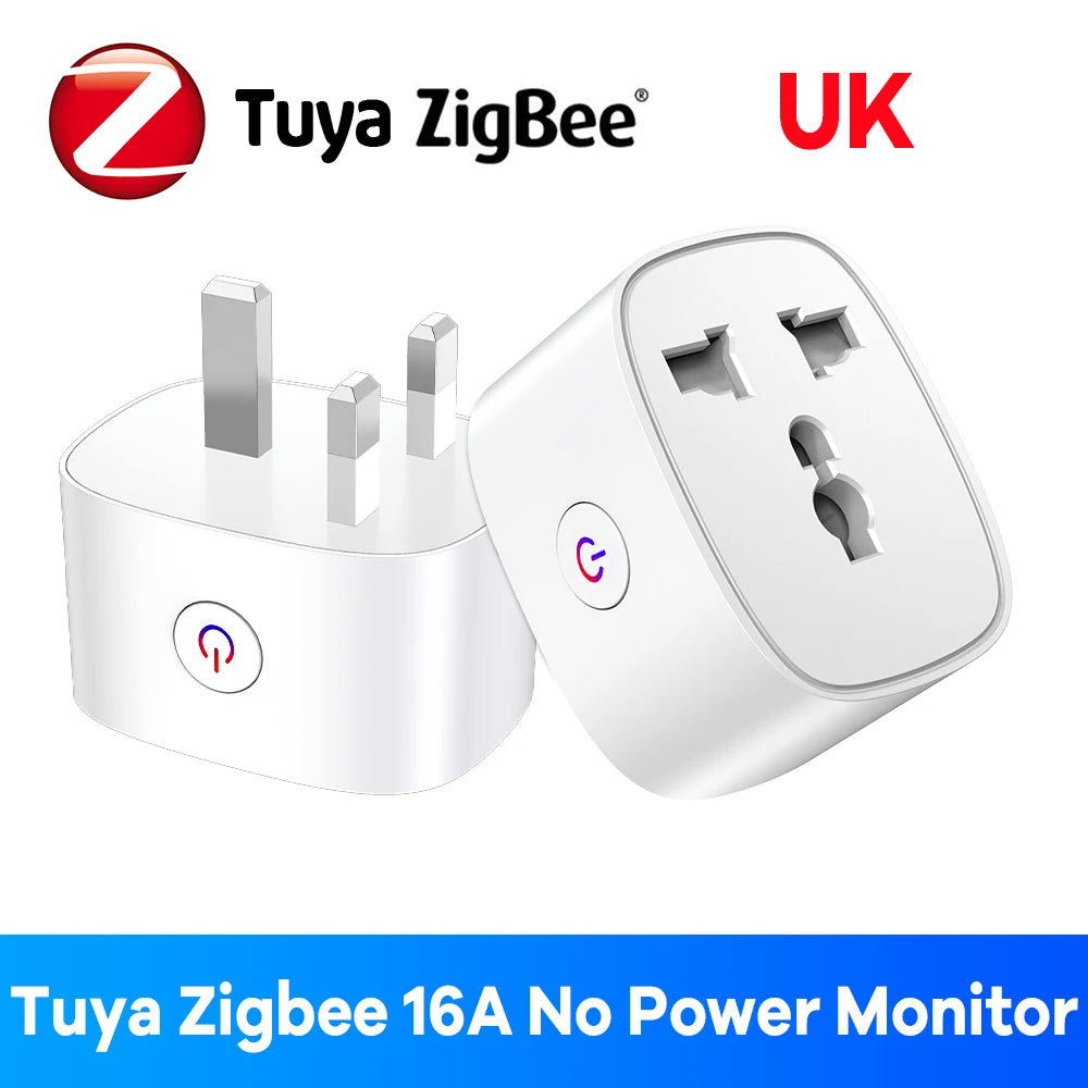 Zigbee Smart Plug 16A EU US UK Plug Energy Monitor Remote Control Timer Alexa Google Home for Electrical Sockets with Control