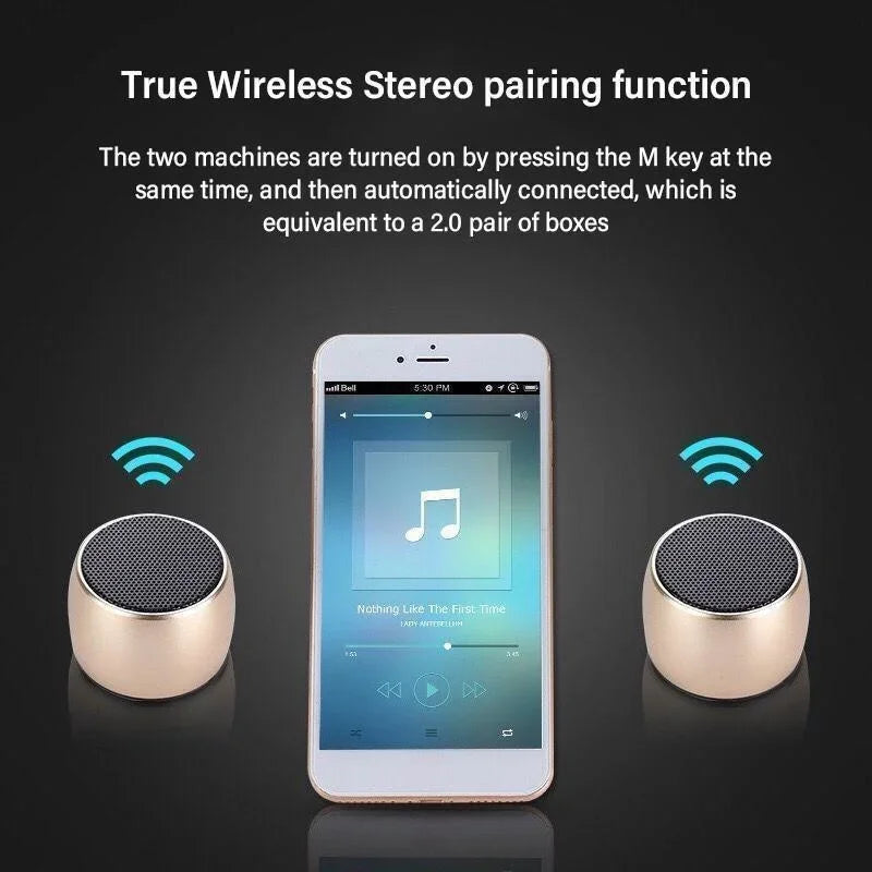 1PC Mini Wireless Bluetooth Speaker Portable Metal Wireless Loudspeaker Mobile Phone Computer Music Player