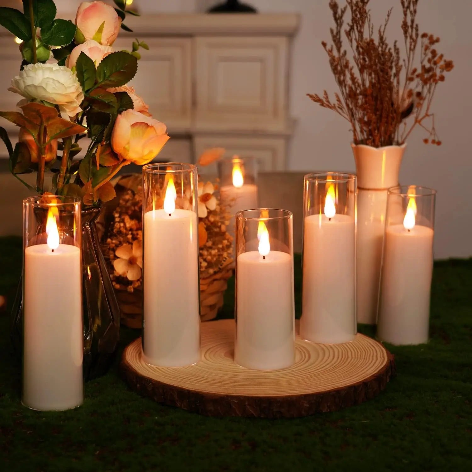 6-60PCS Artificial Candles Led Candles for Wedding Led Candle Flameless Candles Battery Operated Candle for Decorative Wedding