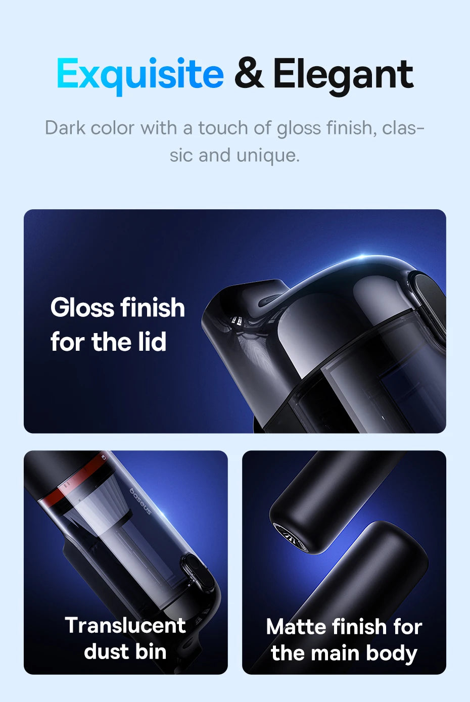 Baseus A5 16000Pa Wireless Car Vacuum Cleaner Powerful Portable Handheld Automotive Mini Vacuum Cleaner For Car Home PC Machine