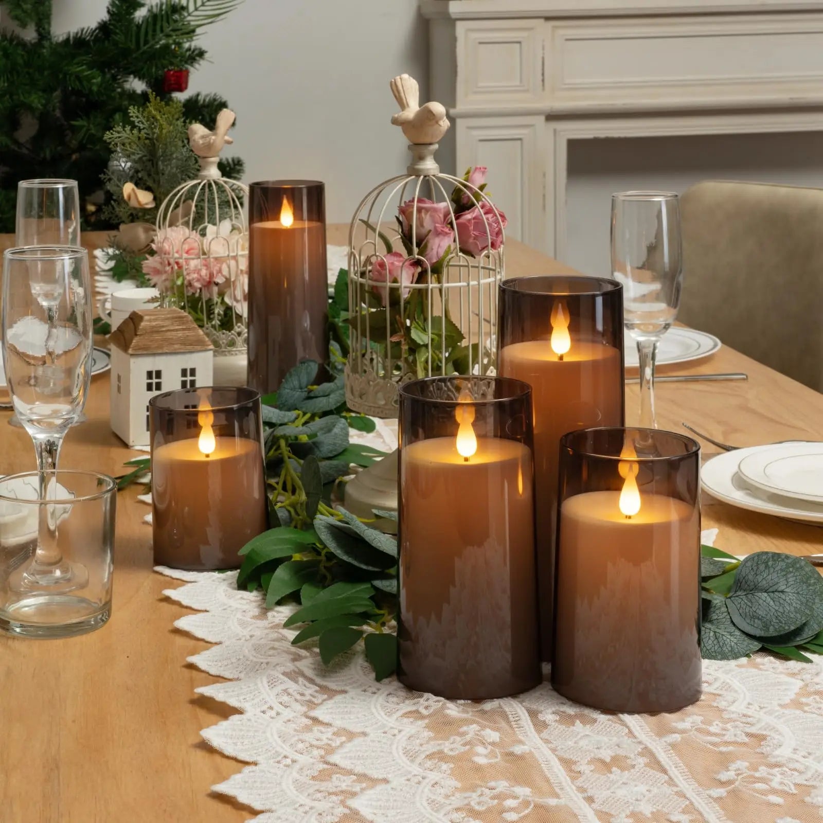 6-60PCS Artificial Candles Led Candles for Wedding Led Candle Flameless Candles Battery Operated Candle for Decorative Wedding