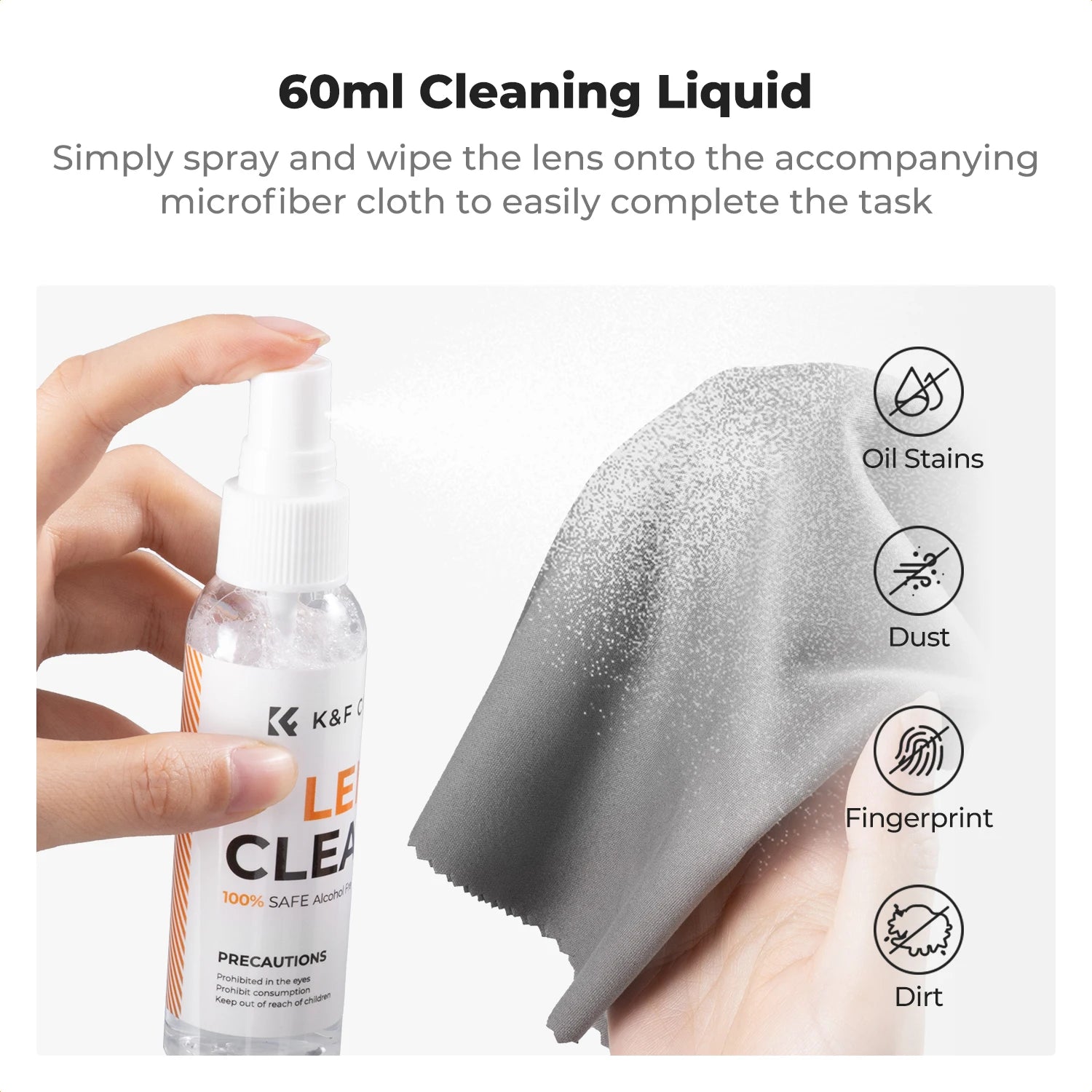 K&F CONCEPT 25 in 1 Camera Cleaning Kit with Camera Blower Wipes Cloth Swabs Cleaner Liquid Cleaning Pen for Camera Lens Phone