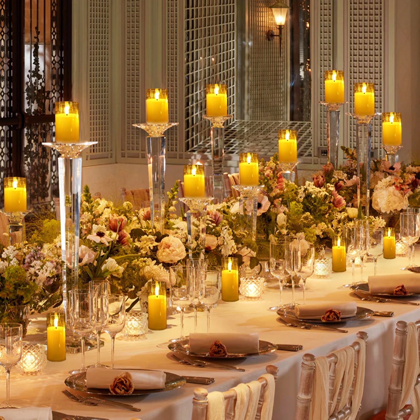 6-60PCS Artificial Candles Led Candles for Wedding Led Candle Flameless Candles Battery Operated Candle for Decorative Wedding