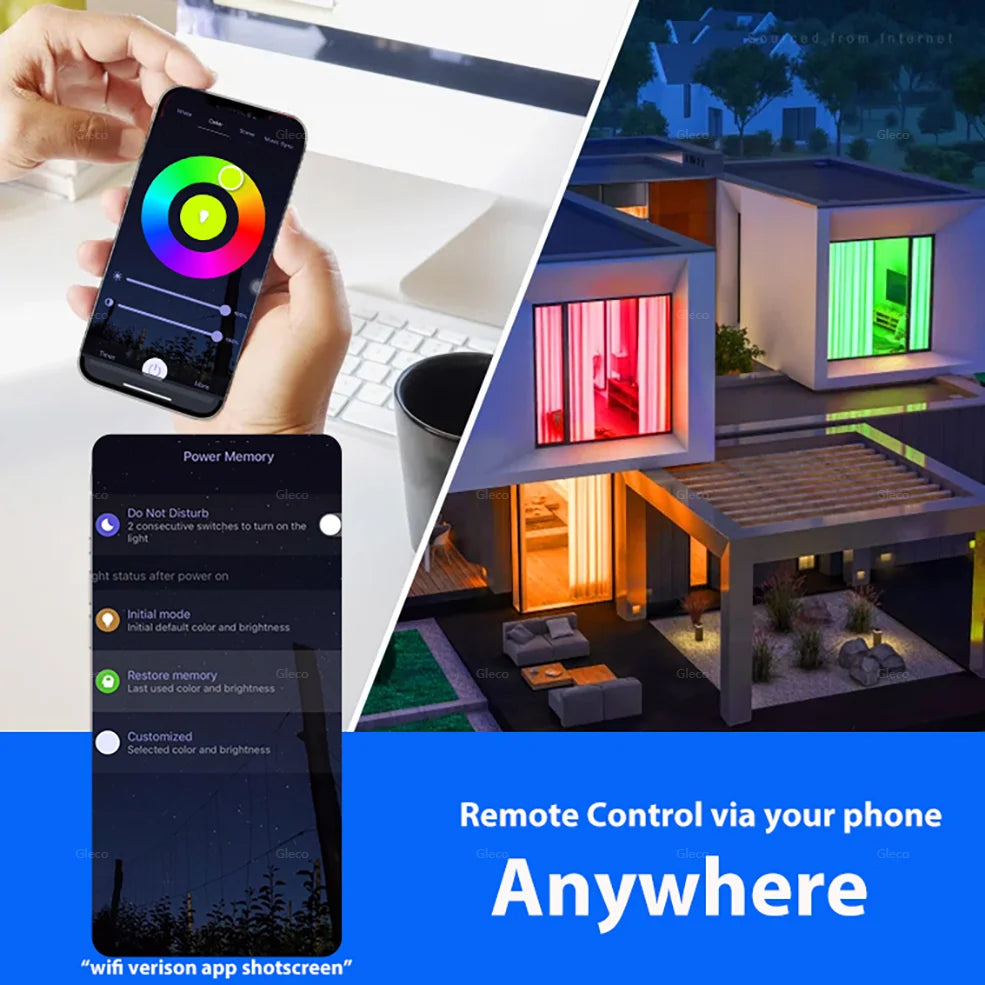 Tuya Smart LED Light Bulbs WiFi Bluetooth RGBCW 110V 220V LED Lamp Compatible with Alexa Google Assistant For Room Decoration