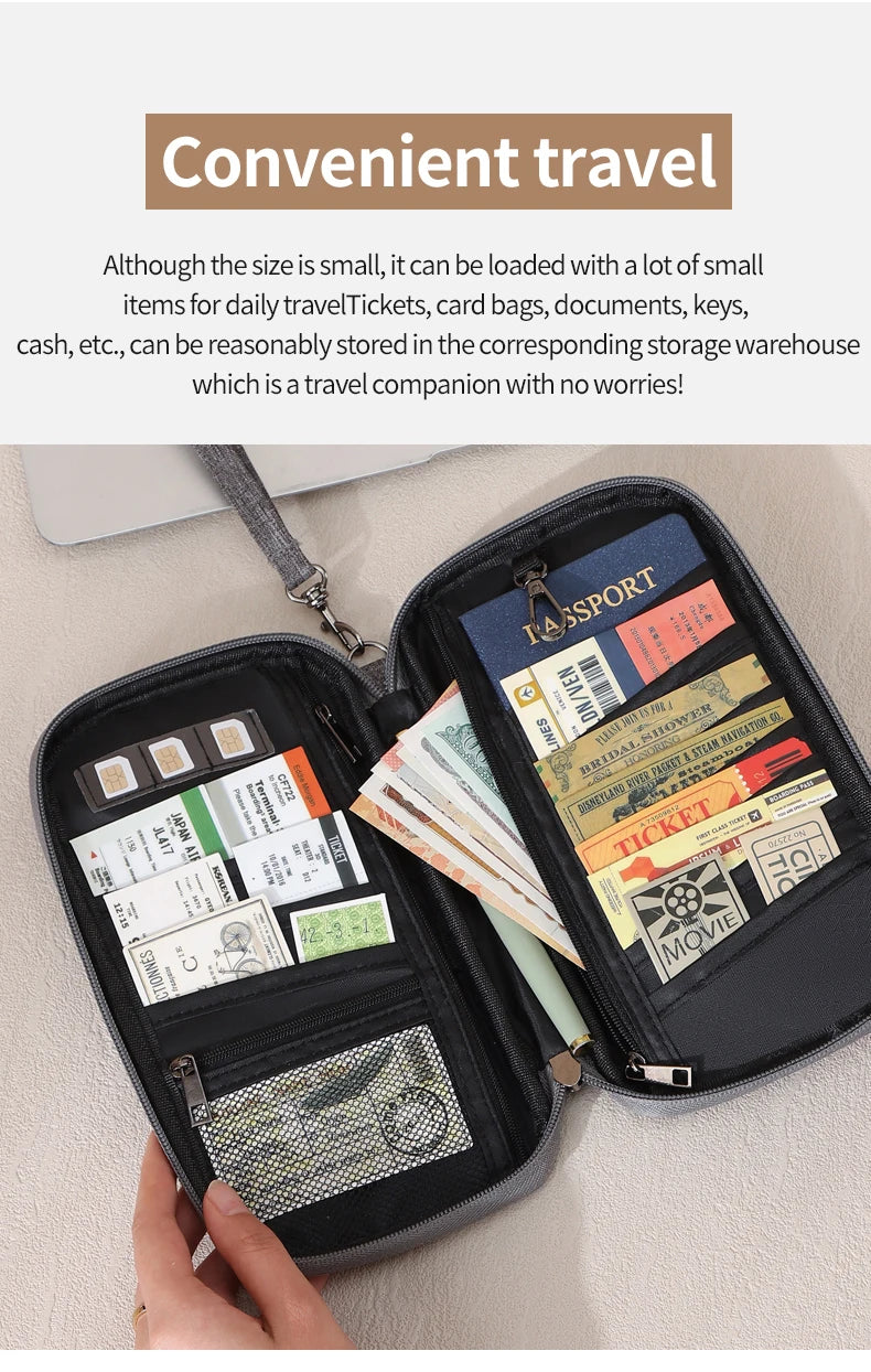 Passport Holder Bag Family Rfid Blocking Passport Wallet Travel Essentials Wallet Travel Document Organizer Credit Cards Case