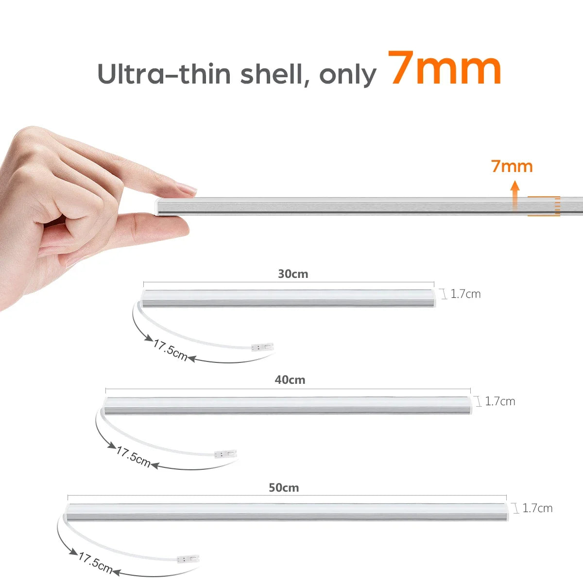 1-6PCS Set LED Cabinet Bar Lamps EU 220V Integrated Lighting With Dimmable Touch/Hand Sweep Sensor Switch 25mm Board Penetrable