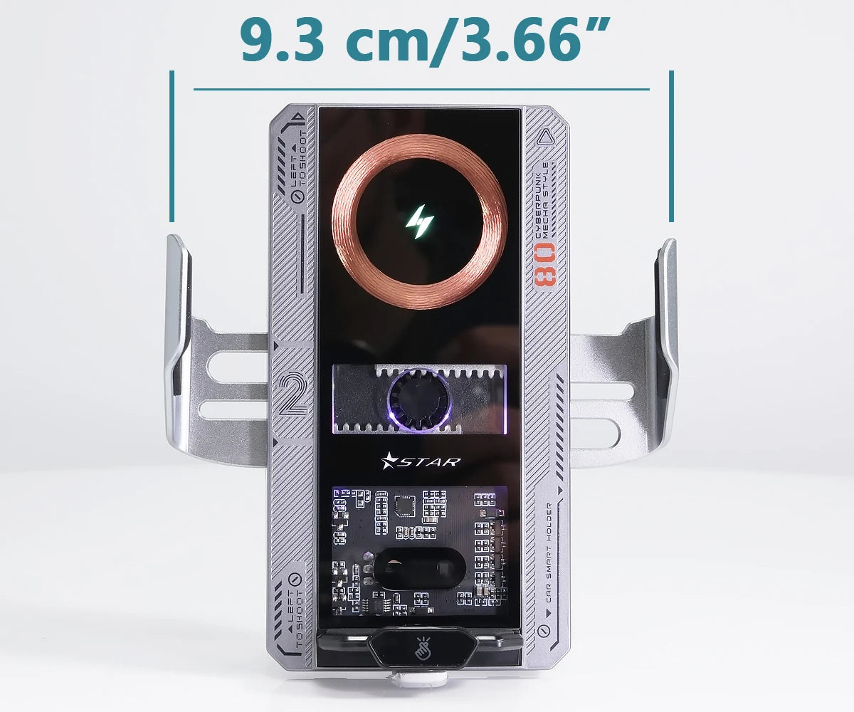 Car Smart Sensing Automatic Clamping Mounts For Samsung iPhone Xiaomi Phone Holder Wireless Charger Mounts 15W/66W Fast Charging