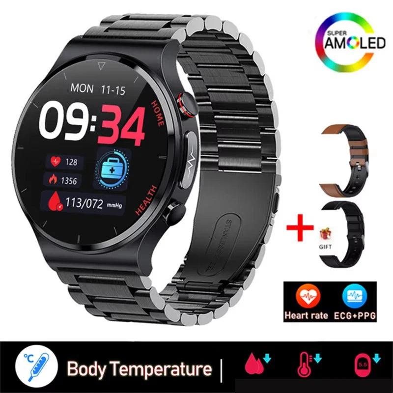 2025 New Laser Treatment Three High Smart Watch Men ECG PPG Heart Rate Health Tracker Smart Watches GUHUAVMI IOS Sleep Monitor