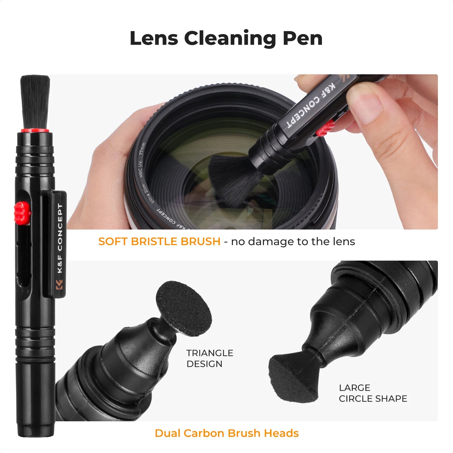 K&F CONCEPT 25 in 1 Camera Cleaning Kit with Camera Blower Wipes Cloth Swabs Cleaner Liquid Cleaning Pen for Camera Lens Phone
