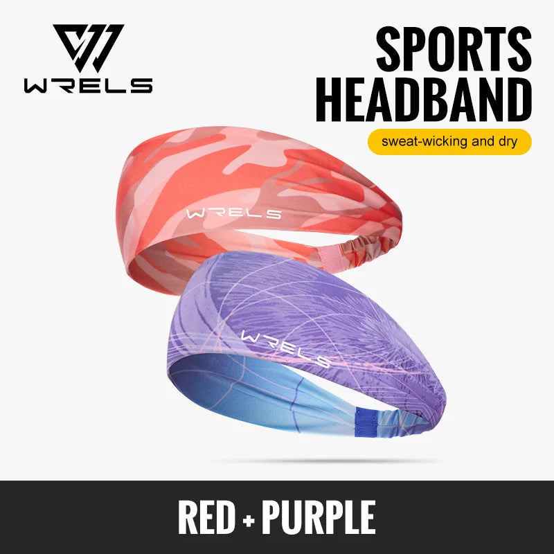 WRELS Sports Headbands Moisture Wicking Sweatbands for Running Breathable Headbands Elastic Non Slip Hairband for Women and Men