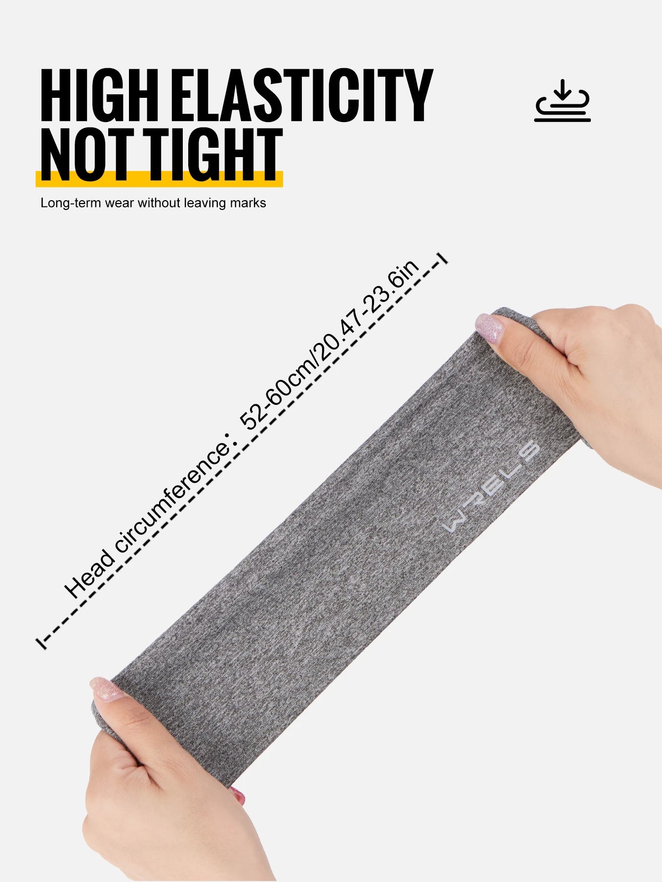 WRELS Sports Headbands Moisture Wicking Sweatbands for Running Breathable Headbands Elastic Non Slip Hairband for Women and Men