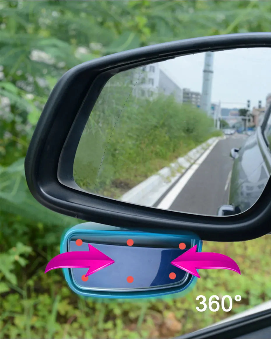SEAMETAL Universal Car Mirror Auxiliary Rear View Mirror Wide Angle Side Rear Mirrors Reverse Blind Spot 360 Degree Adjustable