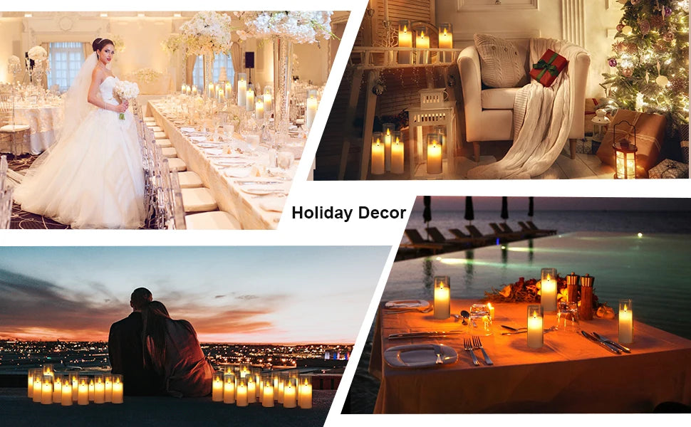 6-60PCS Artificial Candles Led Candles for Wedding Led Candle Flameless Candles Battery Operated Candle for Decorative Wedding