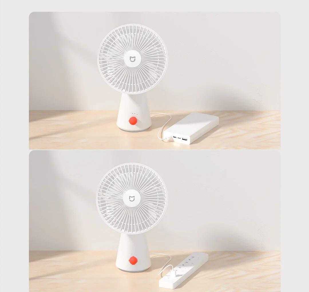 MIJIA Desktop Mobile Fan，Desktop Handheld Two In One，Universal Type-C Charging Port，18.5 - Hour Ultra - Long Battery Life