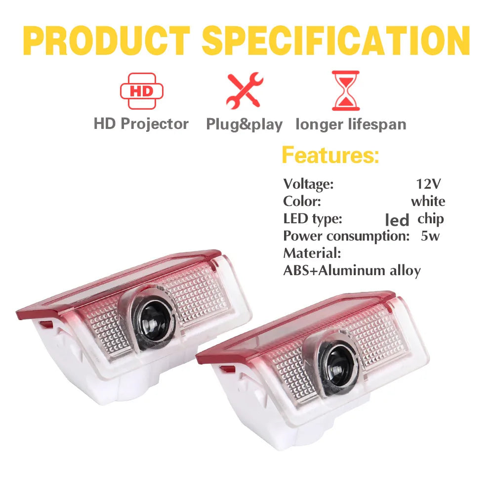 2X For Mercedes Benz W205 W176 W177 W246 W212 W213 W166 X253 LED Car Door Welcome Projector Ghost Shadow Light Auto Accessories