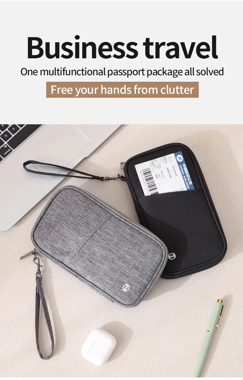Passport Holder Bag Family Rfid Blocking Passport Wallet Travel Essentials Wallet Travel Document Organizer Credit Cards Case