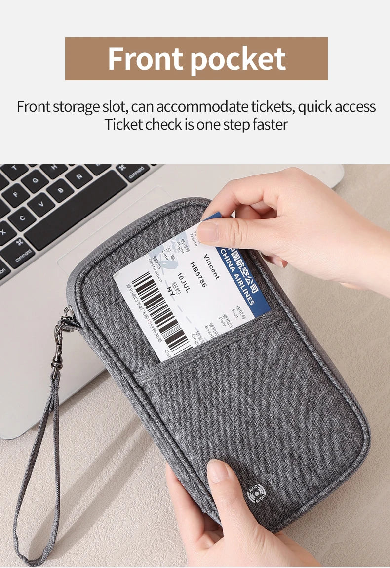 Passport Holder Bag Family Rfid Blocking Passport Wallet Travel Essentials Wallet Travel Document Organizer Credit Cards Case