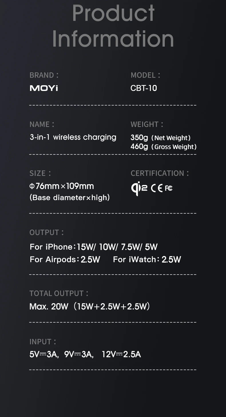 New Truly Qi2 3 In 1 Magnetic Touch Button Wireless Charger For Android iPhone iWatch Airpods Magsafe Fast Charging Dock Station