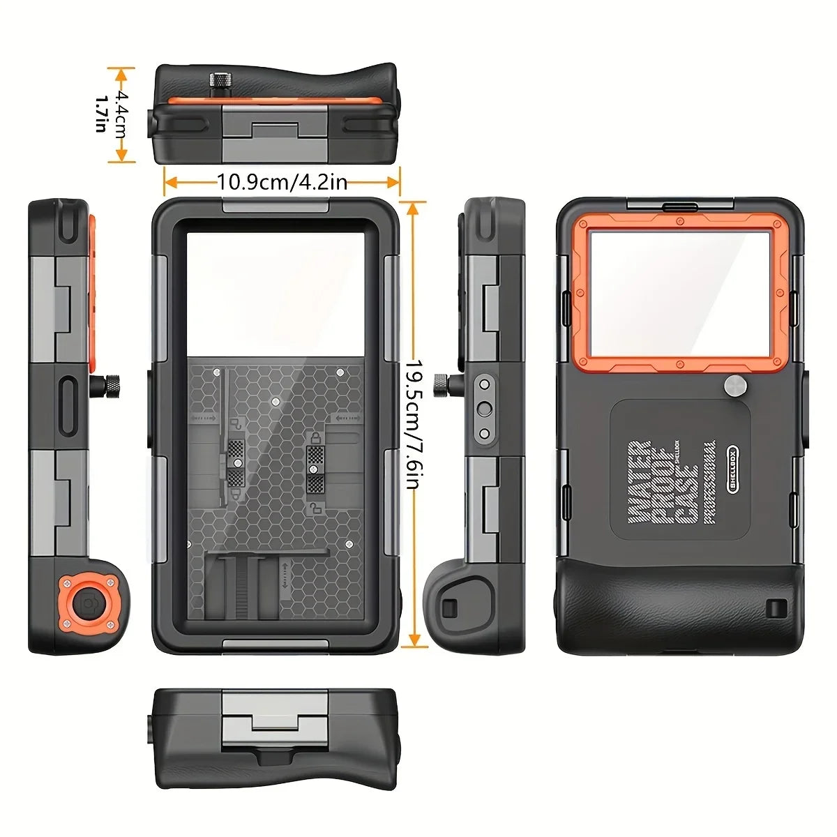 Waterproof Phone Case Holsters & 15m Diving 50ft Swimming Premium Protective Housing & Lanyard For iPhone Samsung 6.8" Phone