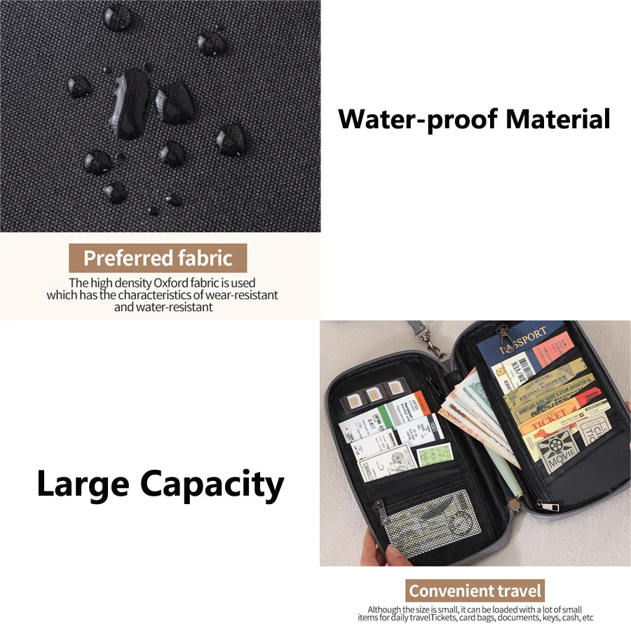 Passport Holder Bag Family Rfid Blocking Passport Wallet Travel Essentials Wallet Travel Document Organizer Credit Cards Case