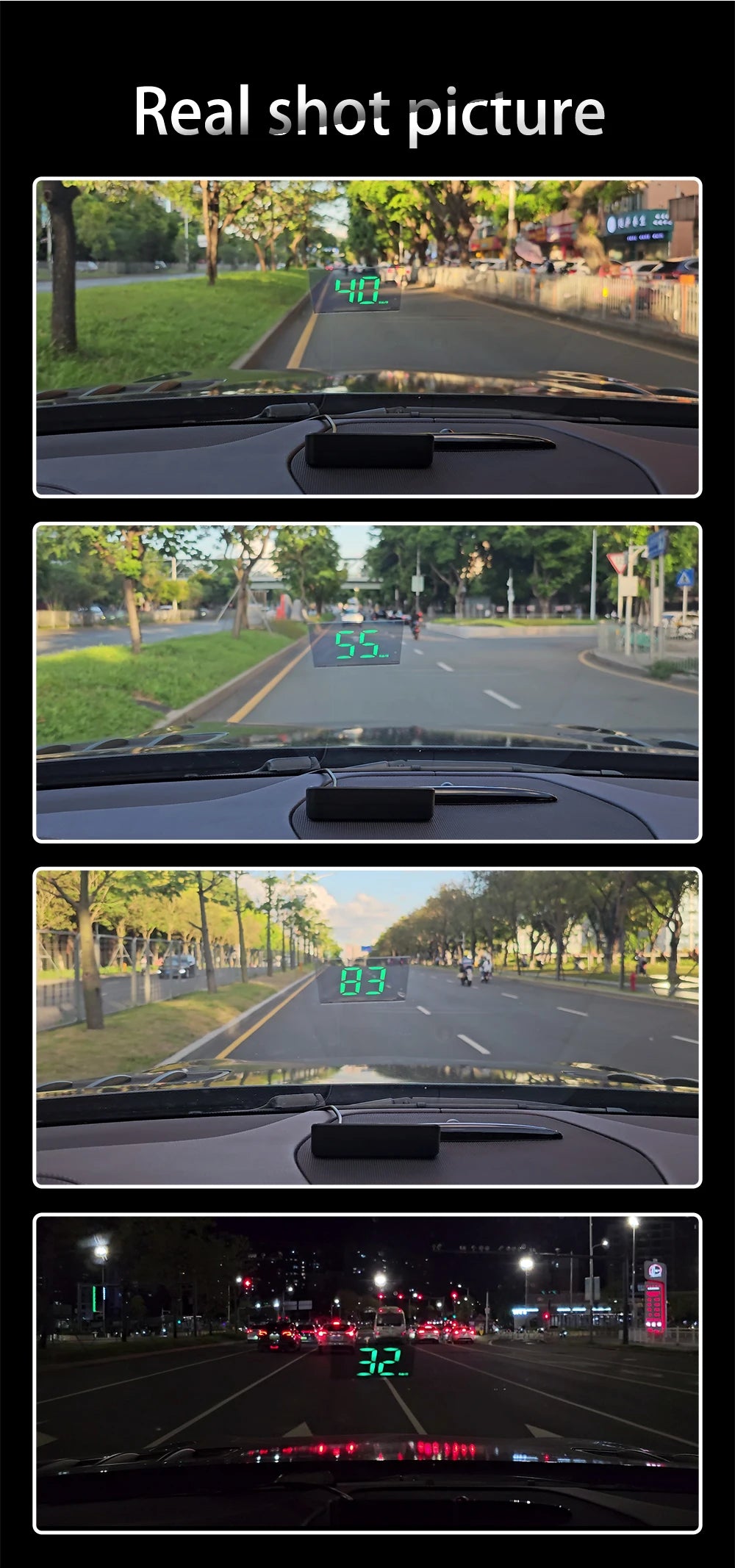 HD Car Head up Display M2 GPS Speedometer KM/H Digital HUD Windshield Projector Universal Auto Electronics Accessory