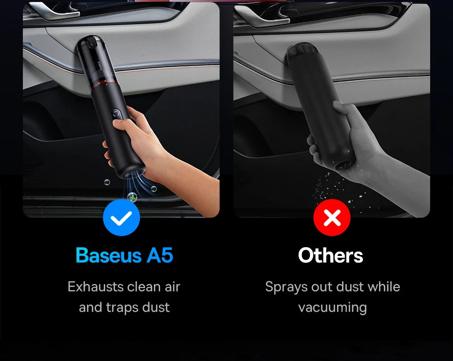 Baseus A5 16000Pa Wireless Car Vacuum Cleaner Powerful Portable Handheld Automotive Mini Vacuum Cleaner For Car Home PC Machine