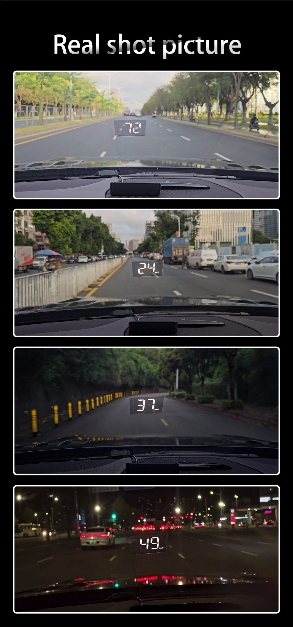 HD Car Head up Display M2 GPS Speedometer KM/H Digital HUD Windshield Projector Universal Auto Electronics Accessory