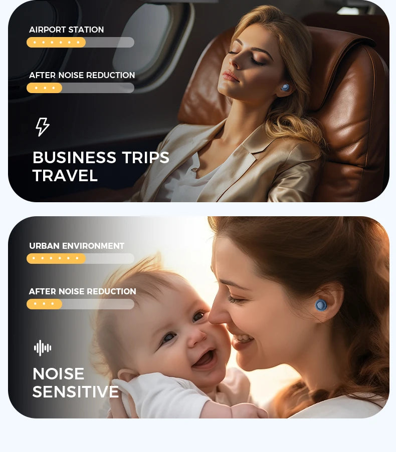 Silicone Ear Plugs for Sleeping 25dB Noise Cancelling Hearing Protection Reusable Earplugs for Sleep Focus Concerts Work Study